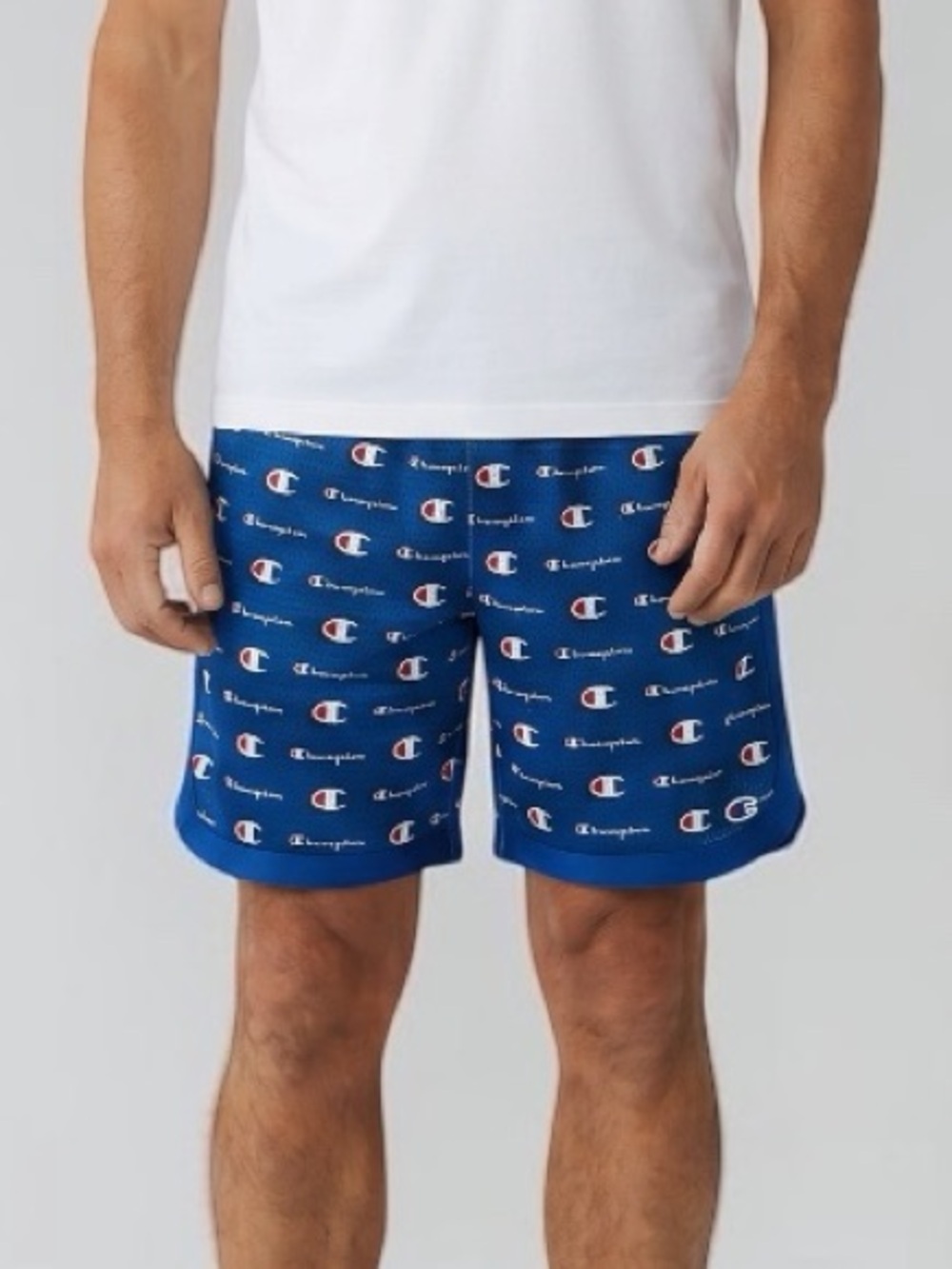 Champion Men’s Print Graphic Shorts in Blue, Medium